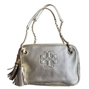 Tory Burch Metallic Silver Shoulder Bag